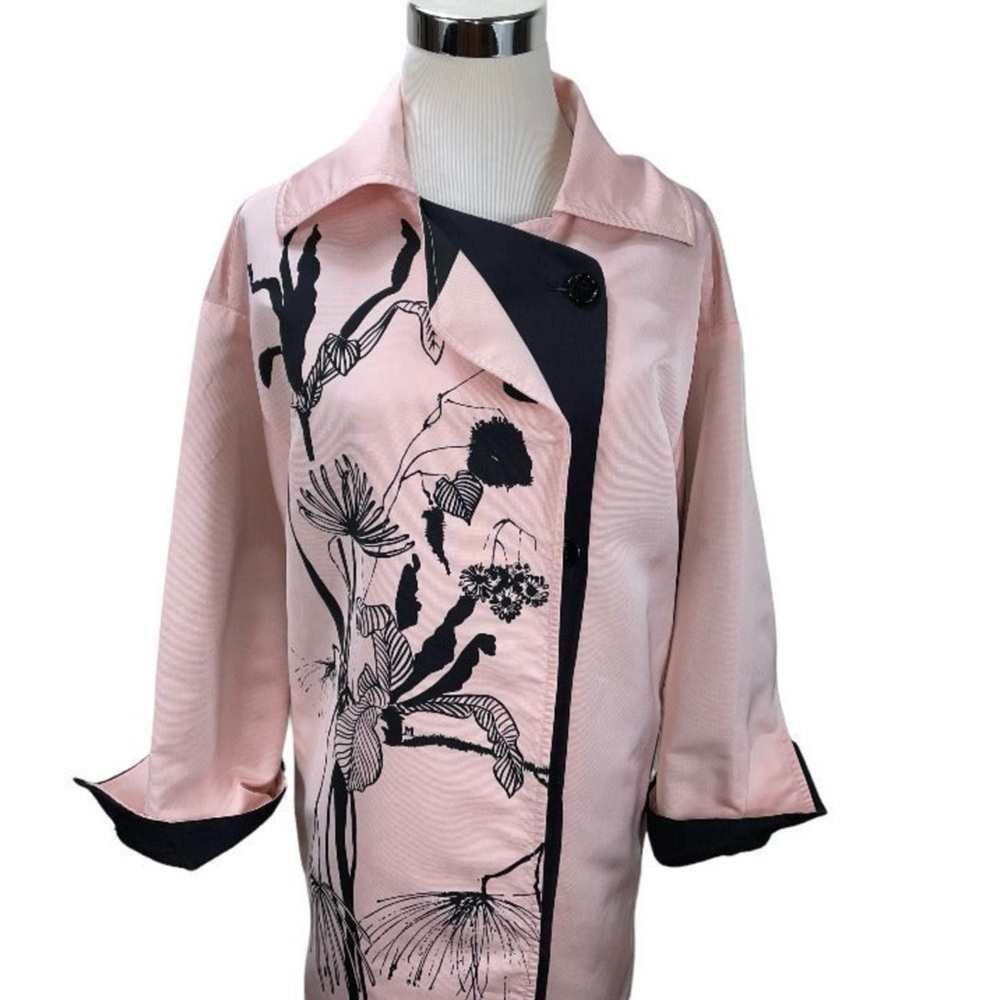 Missoni Silky Long Jacket Lightweight Coat It42 Blazer Floral Long Trench Duster View 4